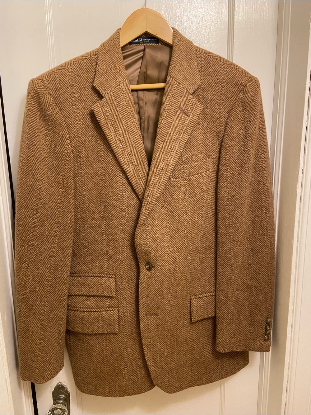 Polo by Ralph Lauren 100% Italian Wool Herringbone Sport Coat